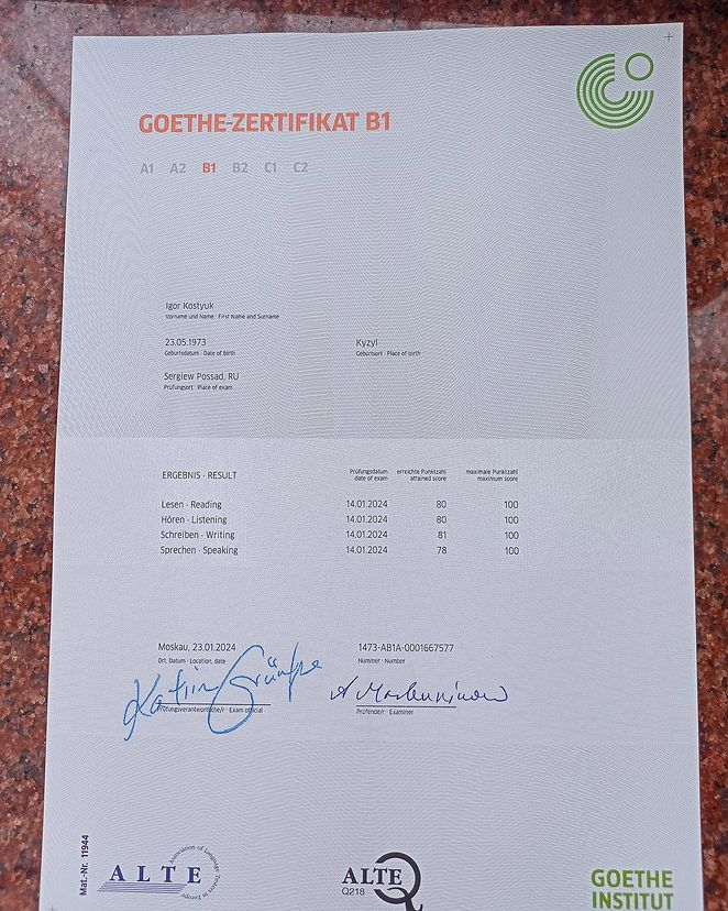 Buy GOETHE Certificate Without Exam
